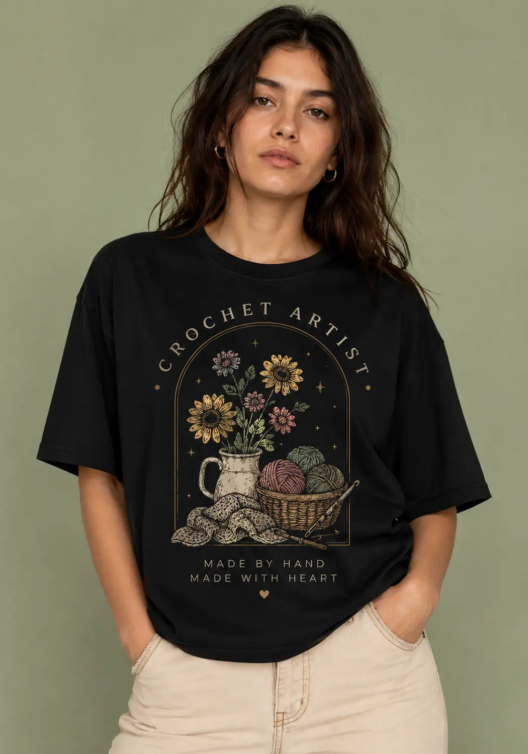 Crochet Artist Aesthetic Oversized T-Shirt