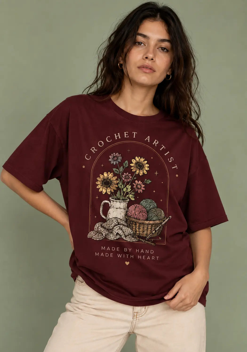 Crochet Artist Aesthetic Oversized T-Shirt