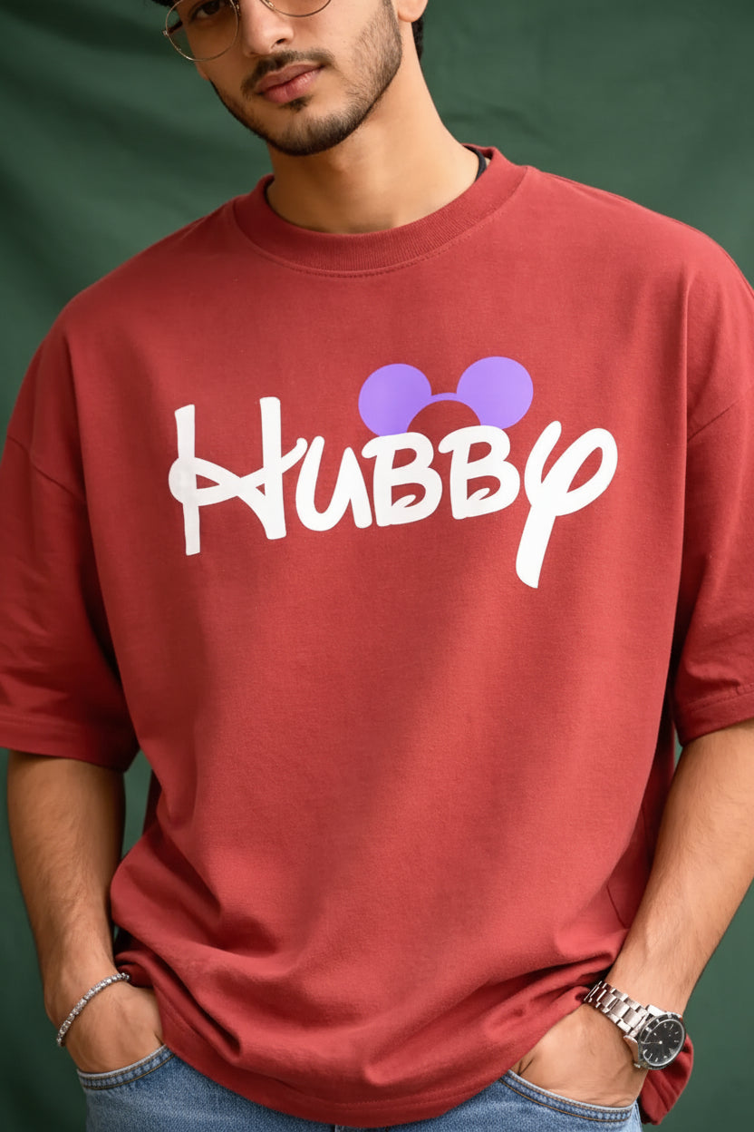 Hubby V2 CARTOON Couple T-Shirt