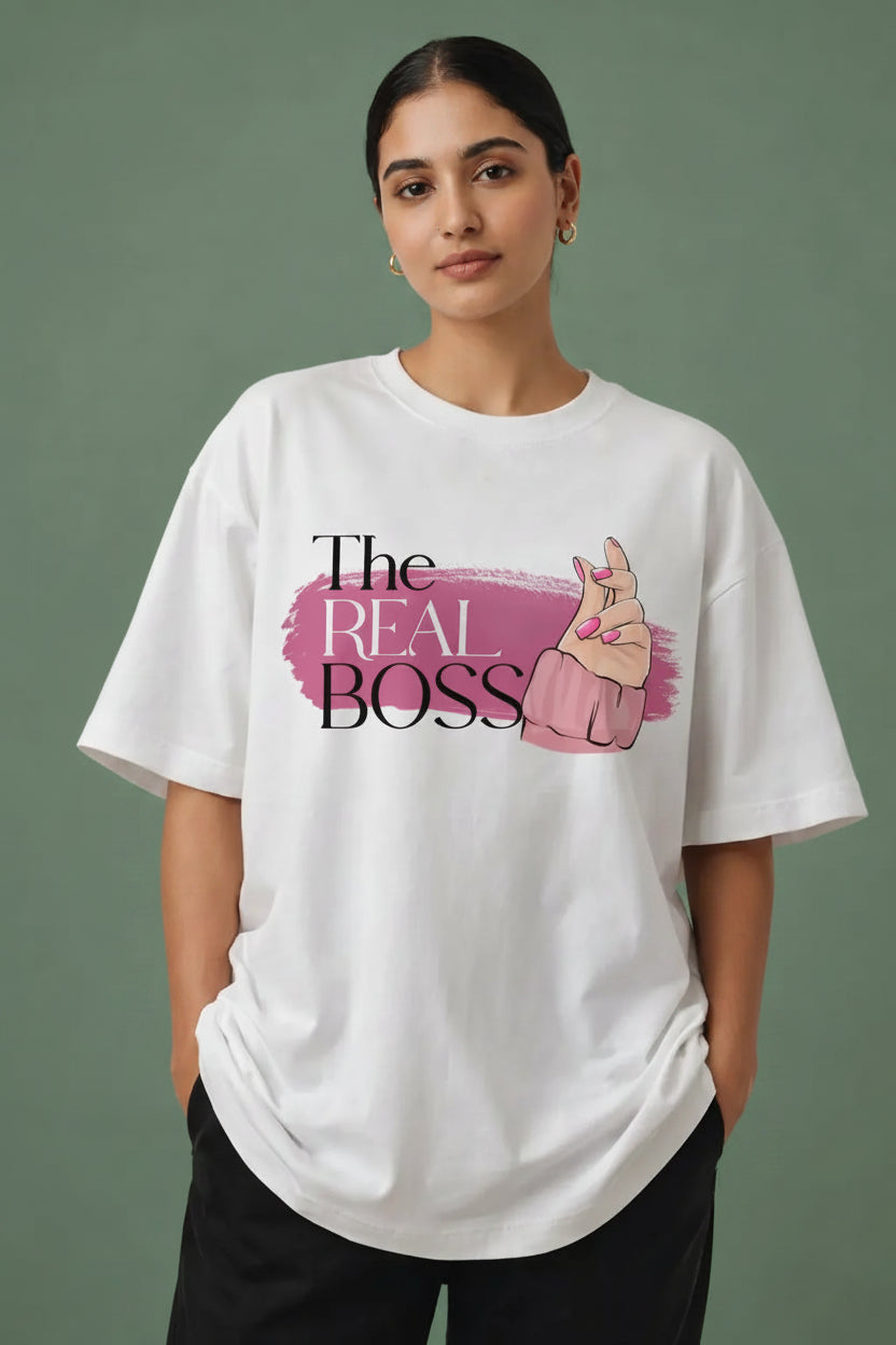 The Real Boss - Oversized  Couple T-Shirt for her