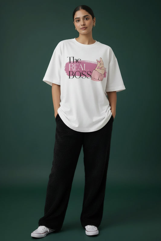 The Real Boss - Oversized  Couple T-Shirt for her