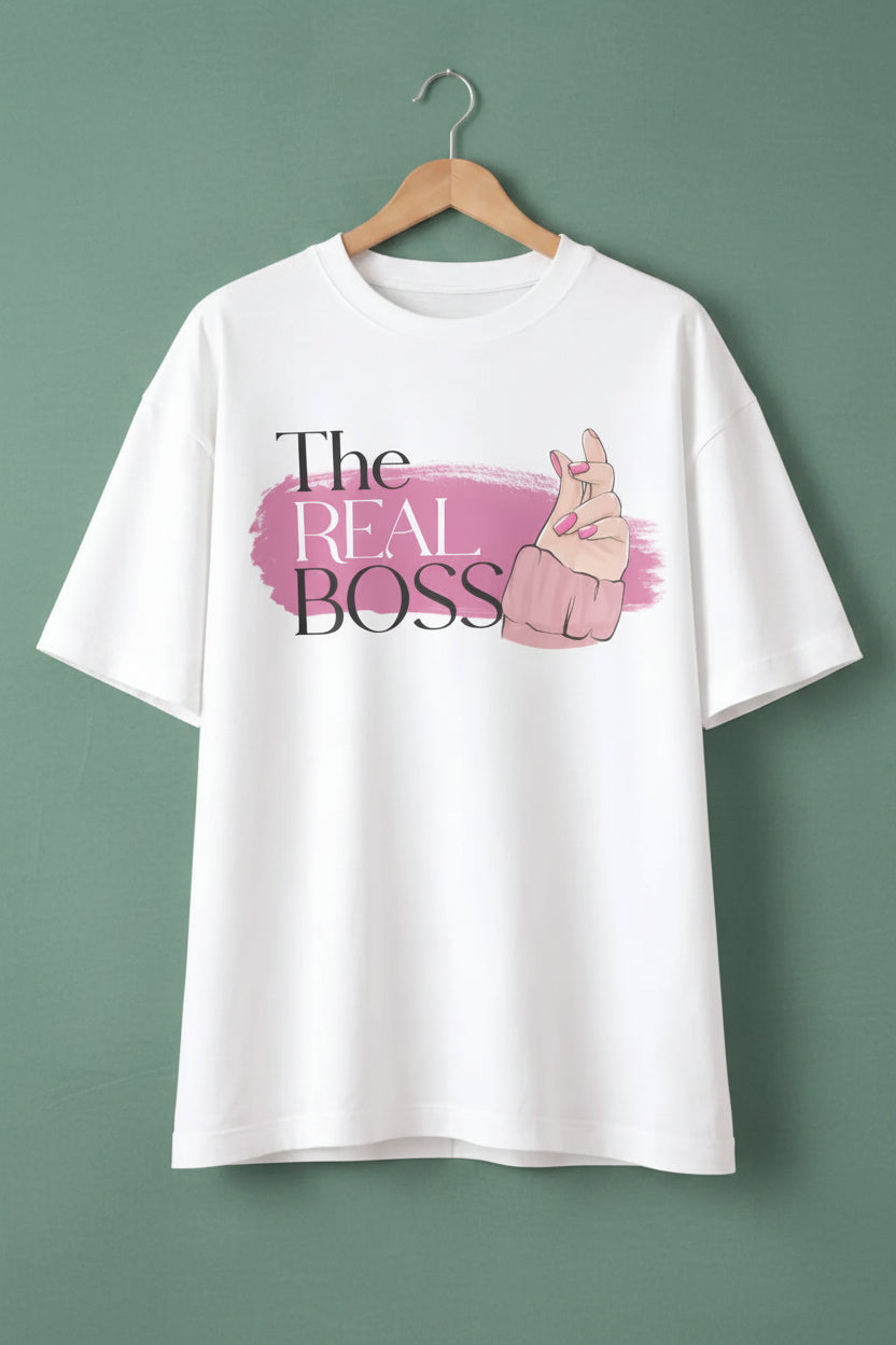 The Real Boss - Oversized  Couple T-Shirt for her