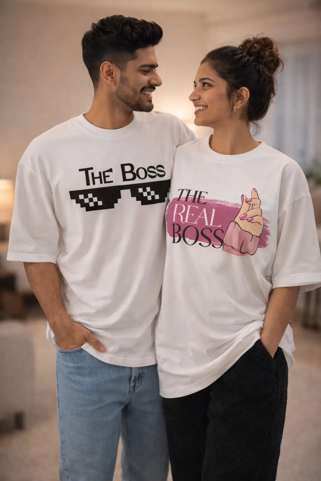 The Real Boss - Oversized  Couple T-Shirt for her
