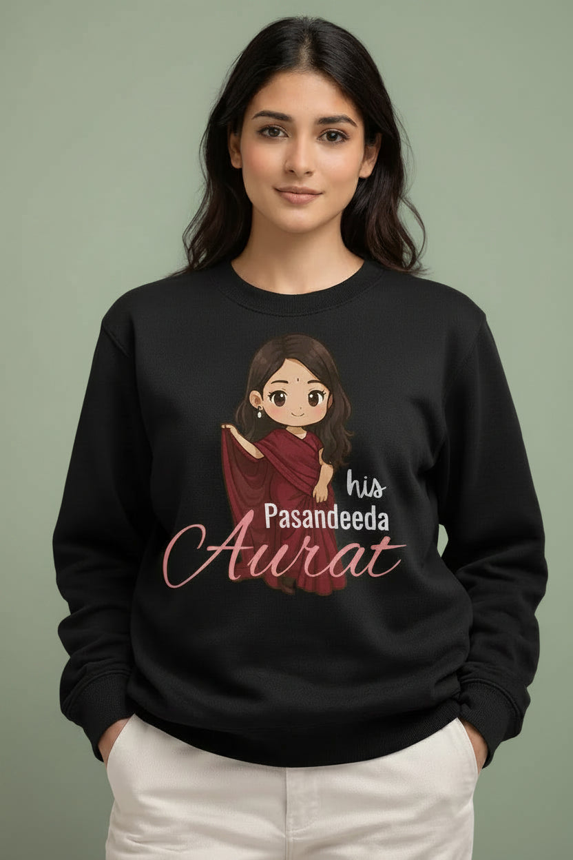 His Pasandeeda Aurat Black Sweatshirt