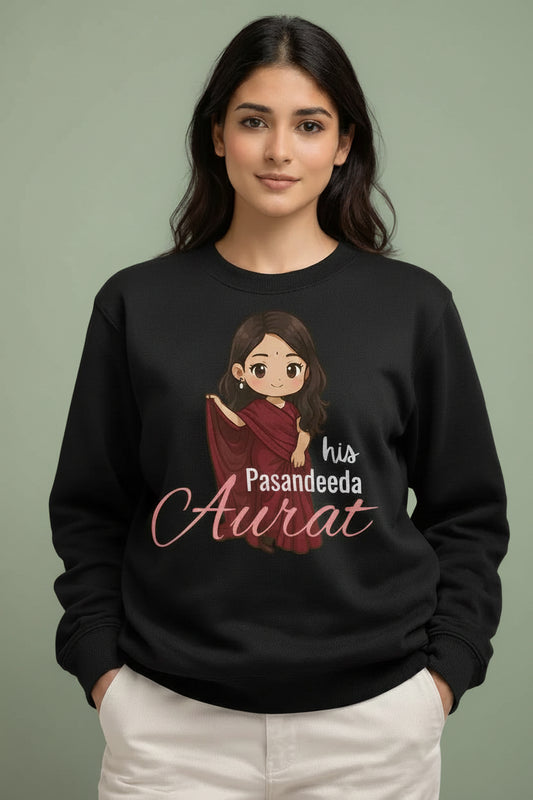 His Pasandeeda Aurat Black Sweatshirt