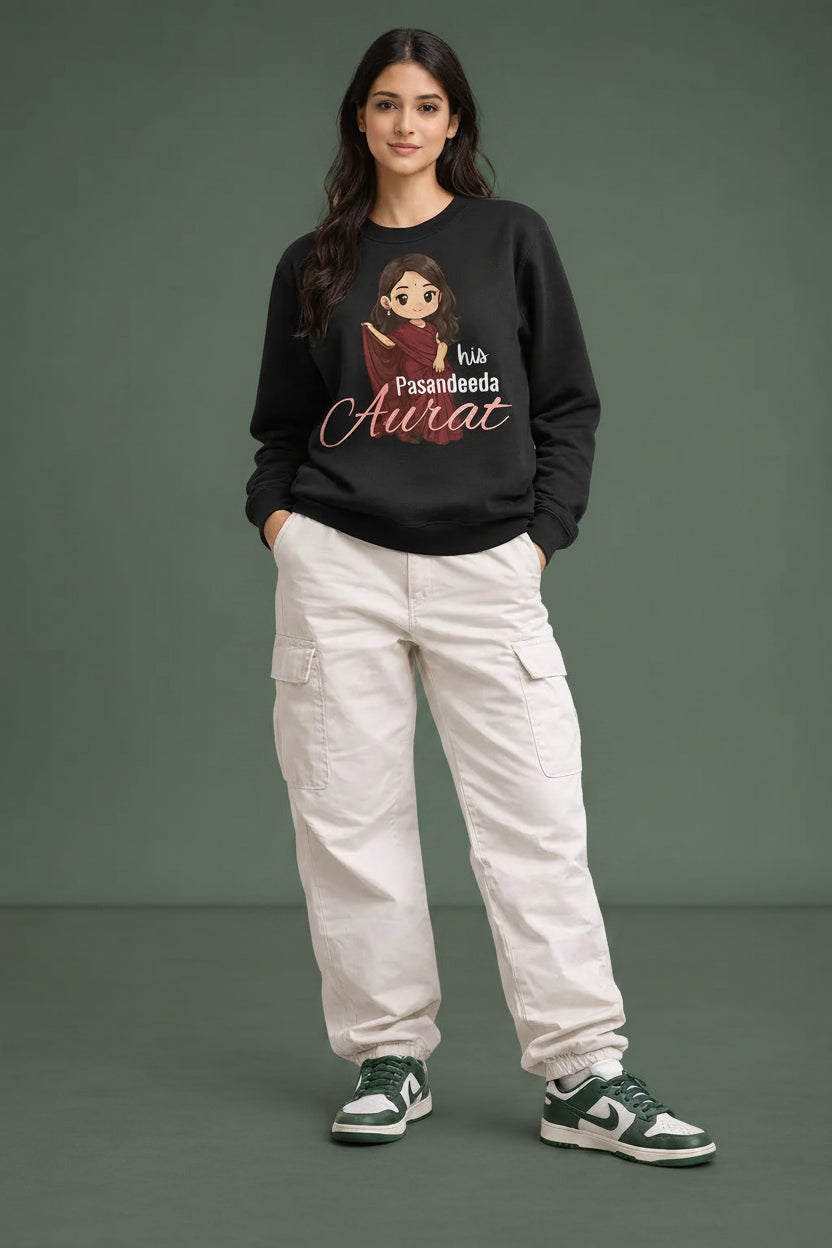 His Pasandeeda Aurat Black Sweatshirt
