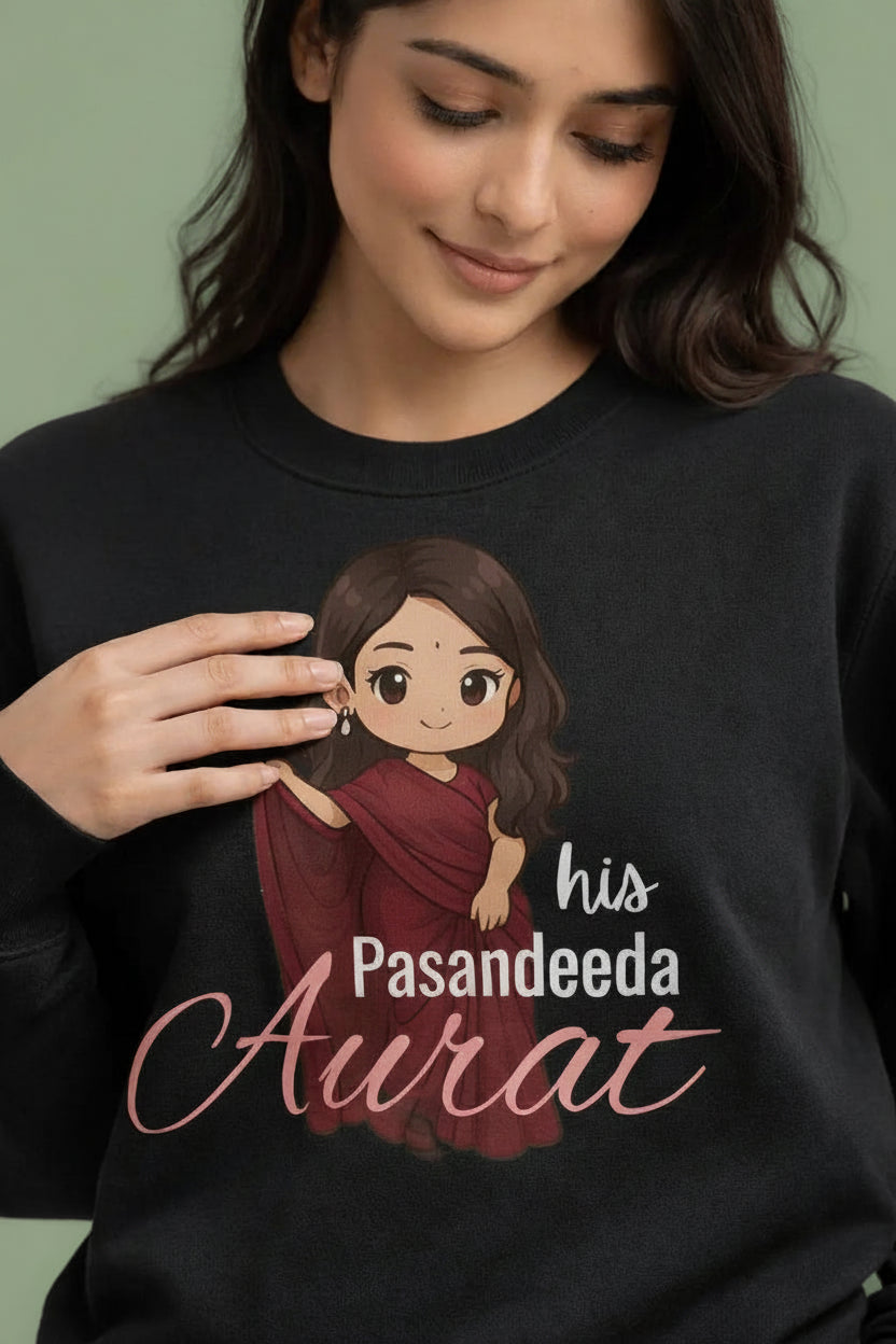 His Pasandeeda Aurat Black Sweatshirt
