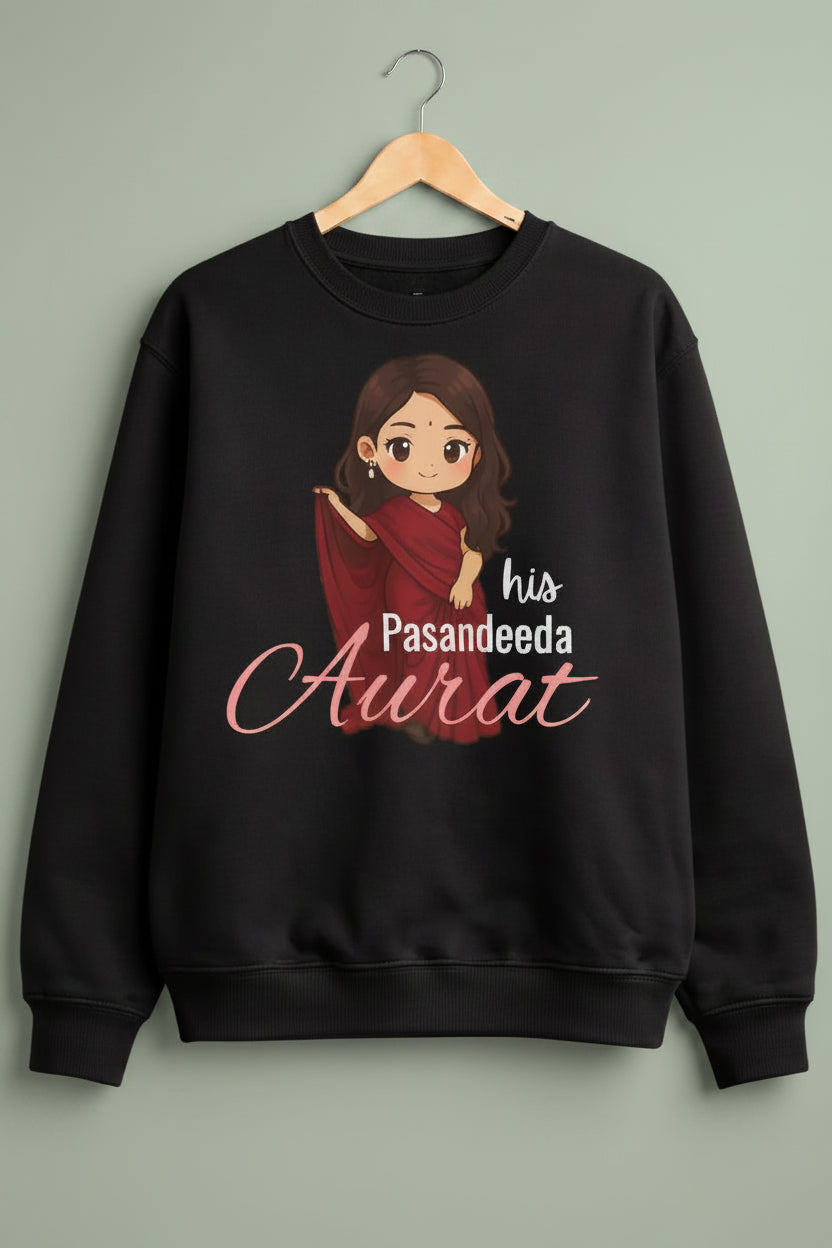 His Pasandeeda Aurat Black Sweatshirt