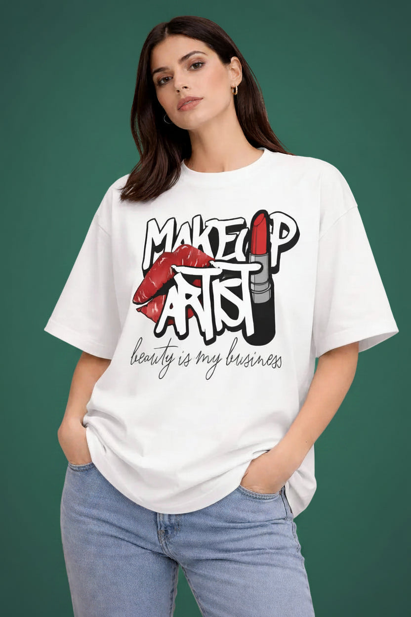 Kiss & Lipstick Designer Graphic Black Tee