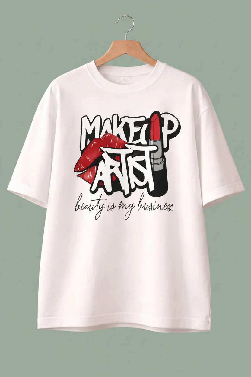 Kiss & Lipstick Designer Graphic Black Tee