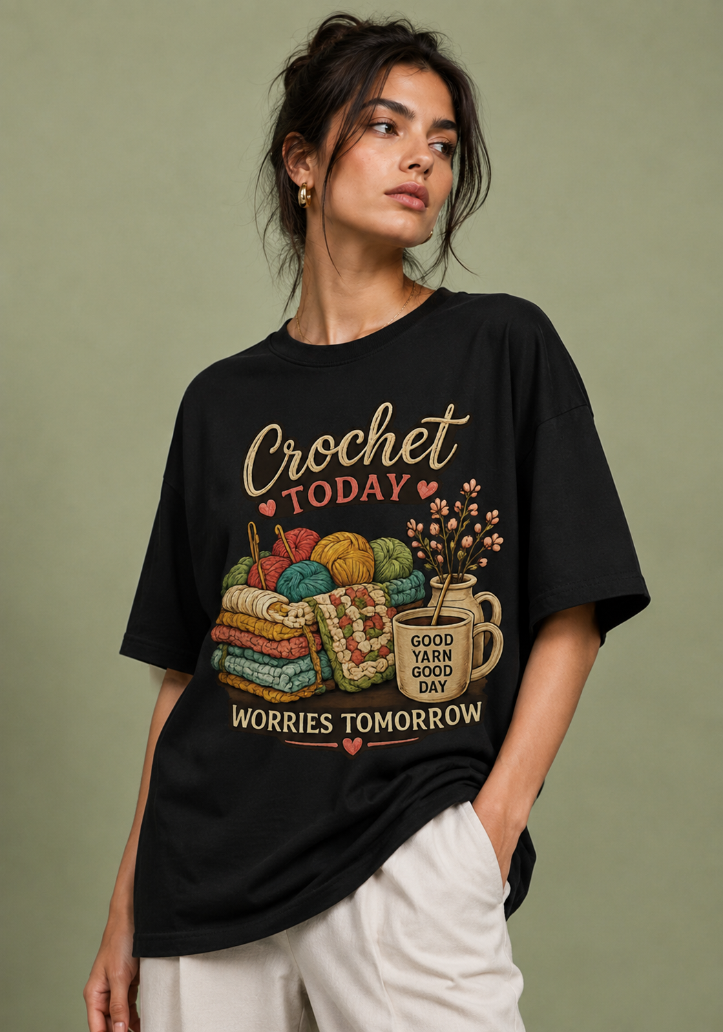 NO WORRIES - Oversized T-Shirt for crochet artists