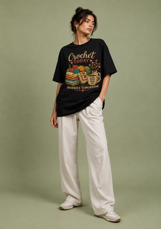 NO WORRIES - Oversized T-Shirt for crochet artists
