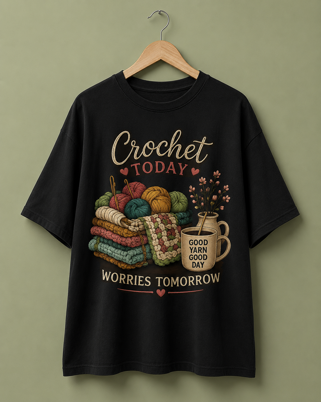 NO WORRIES - Oversized T-Shirt for crochet artists
