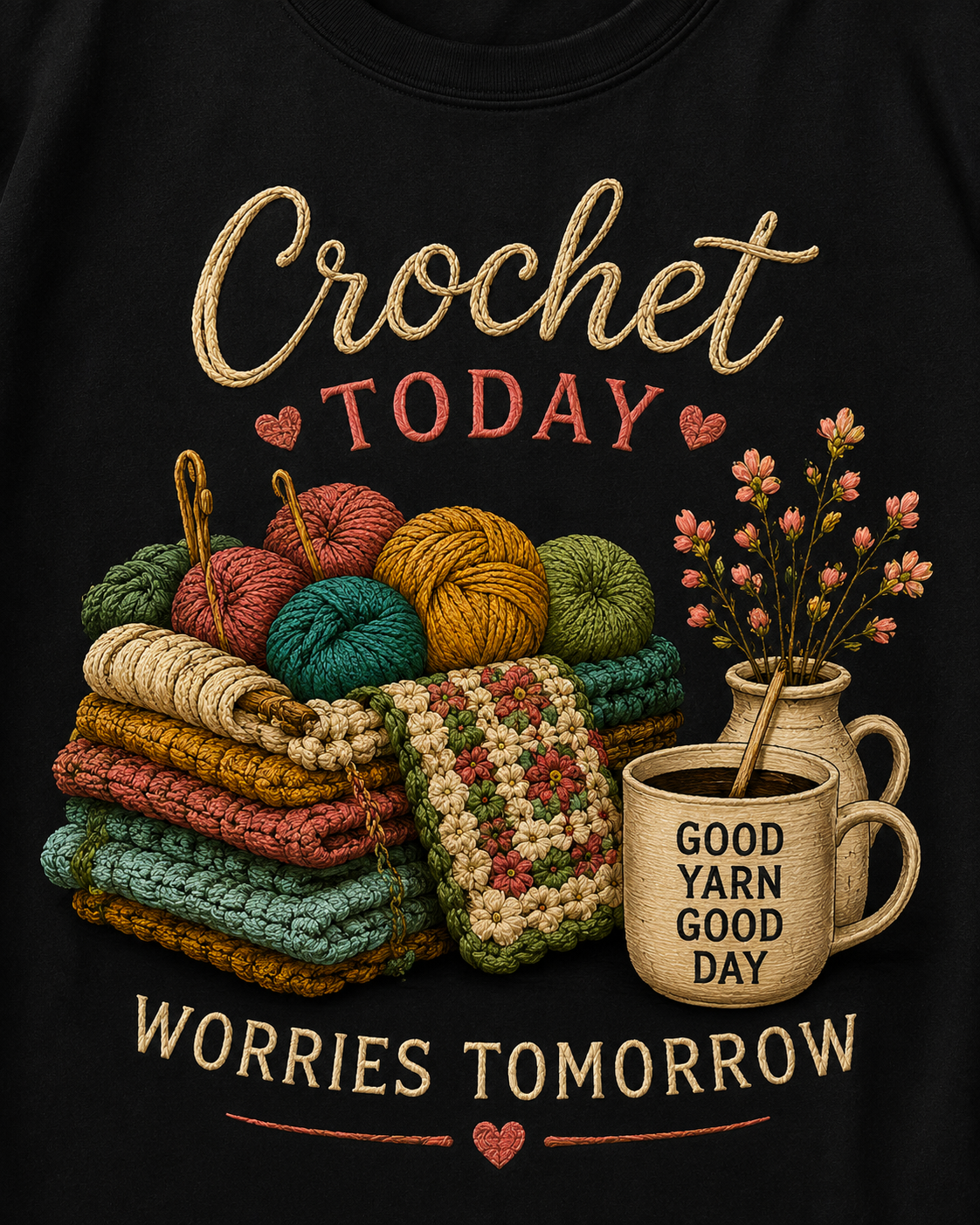 NO WORRIES - Oversized T-Shirt for crochet artists