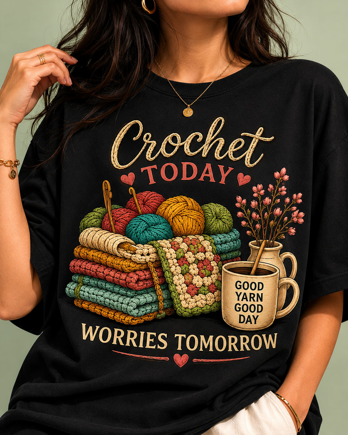 NO WORRIES - Oversized T-Shirt for crochet artists