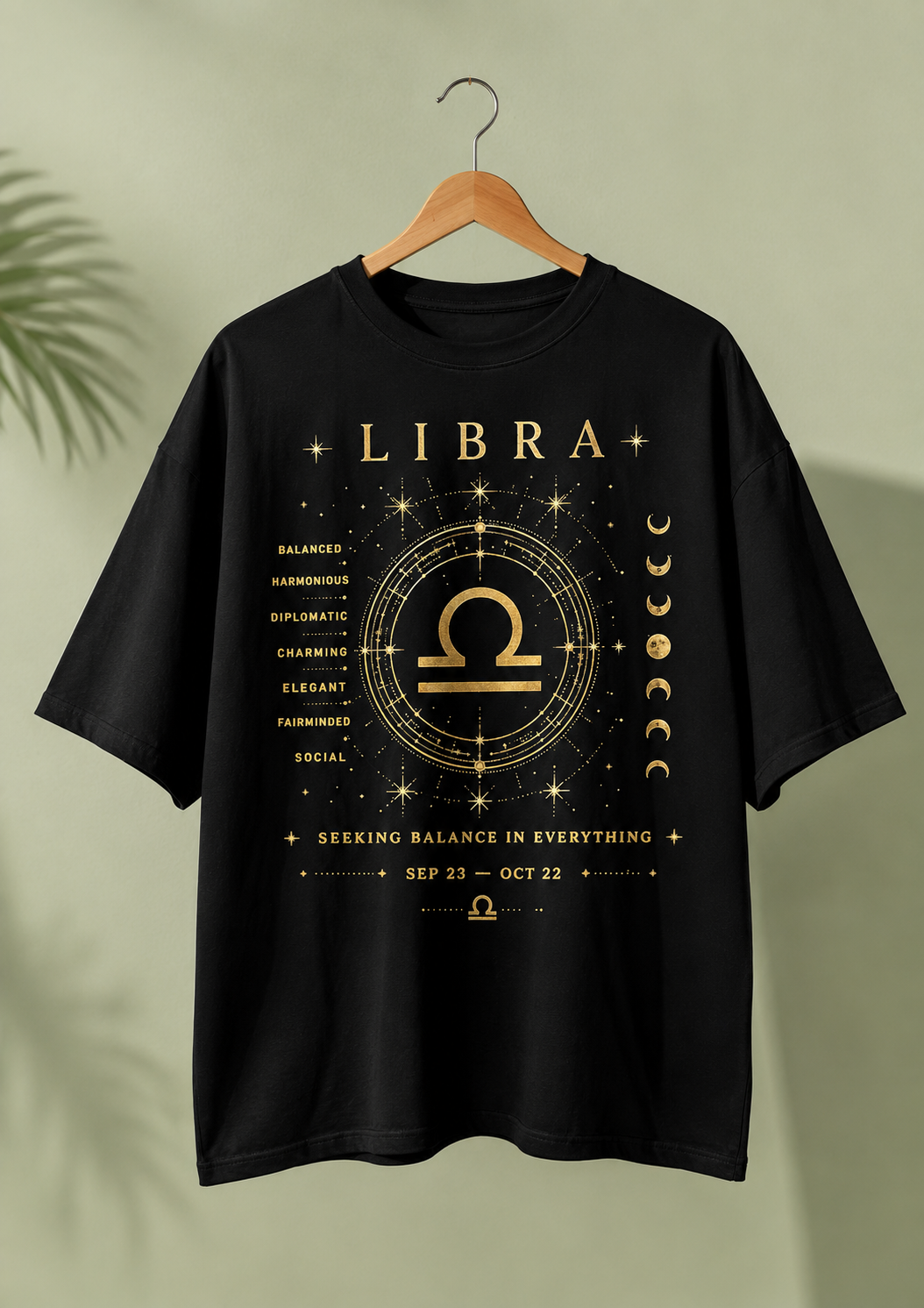 Libra Balance Premium Oversized Zodiac T-Shirt
