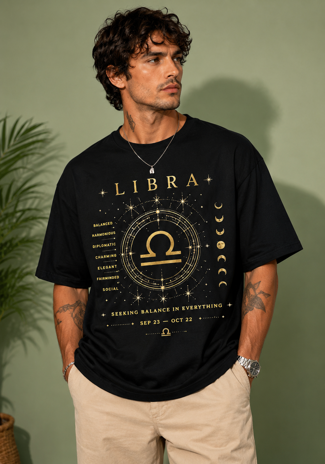 Libra Balance Premium Oversized Zodiac T-Shirt