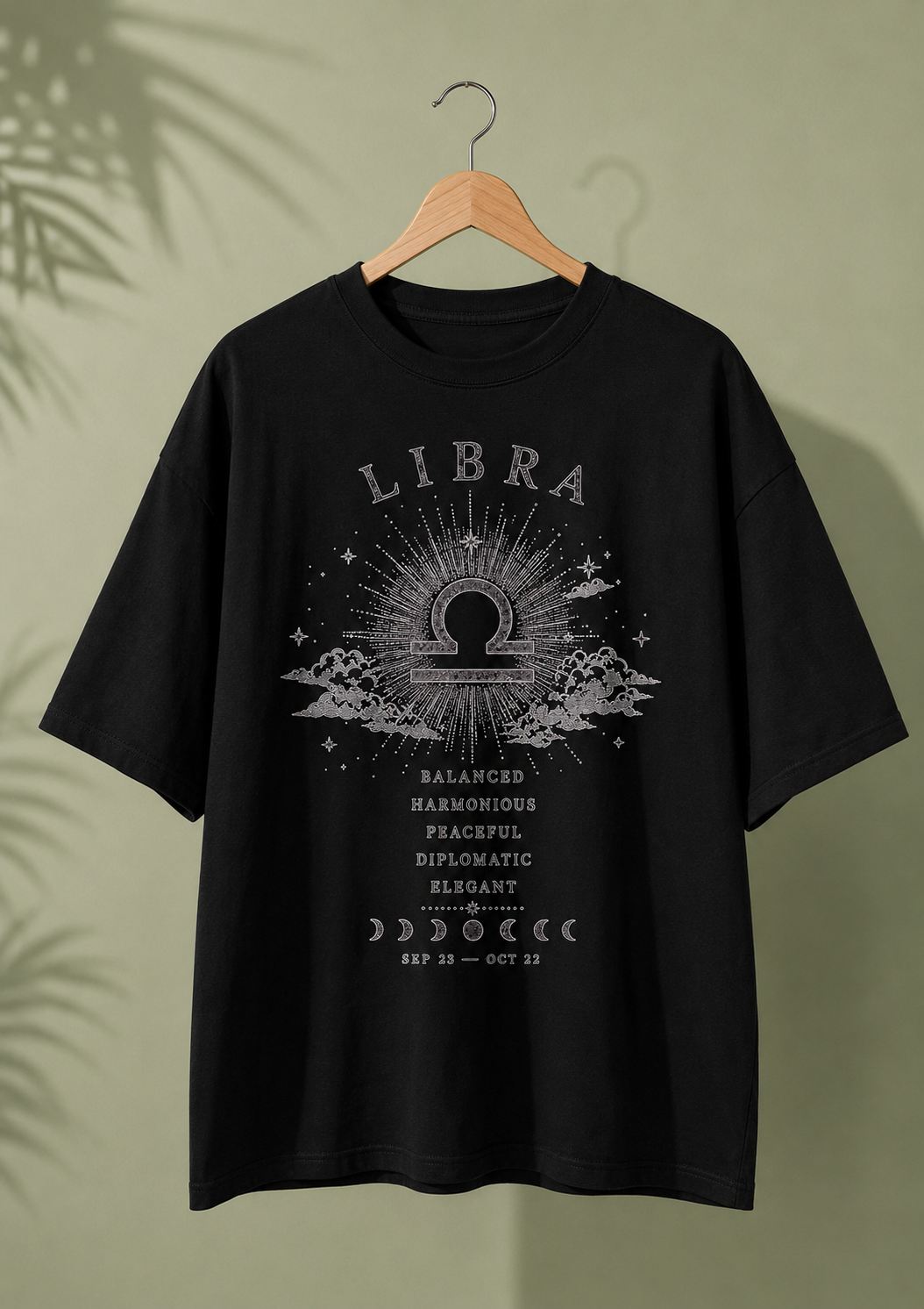 Libra Radiance Premium Oversized Zodiac T-Shirt Hermoza India