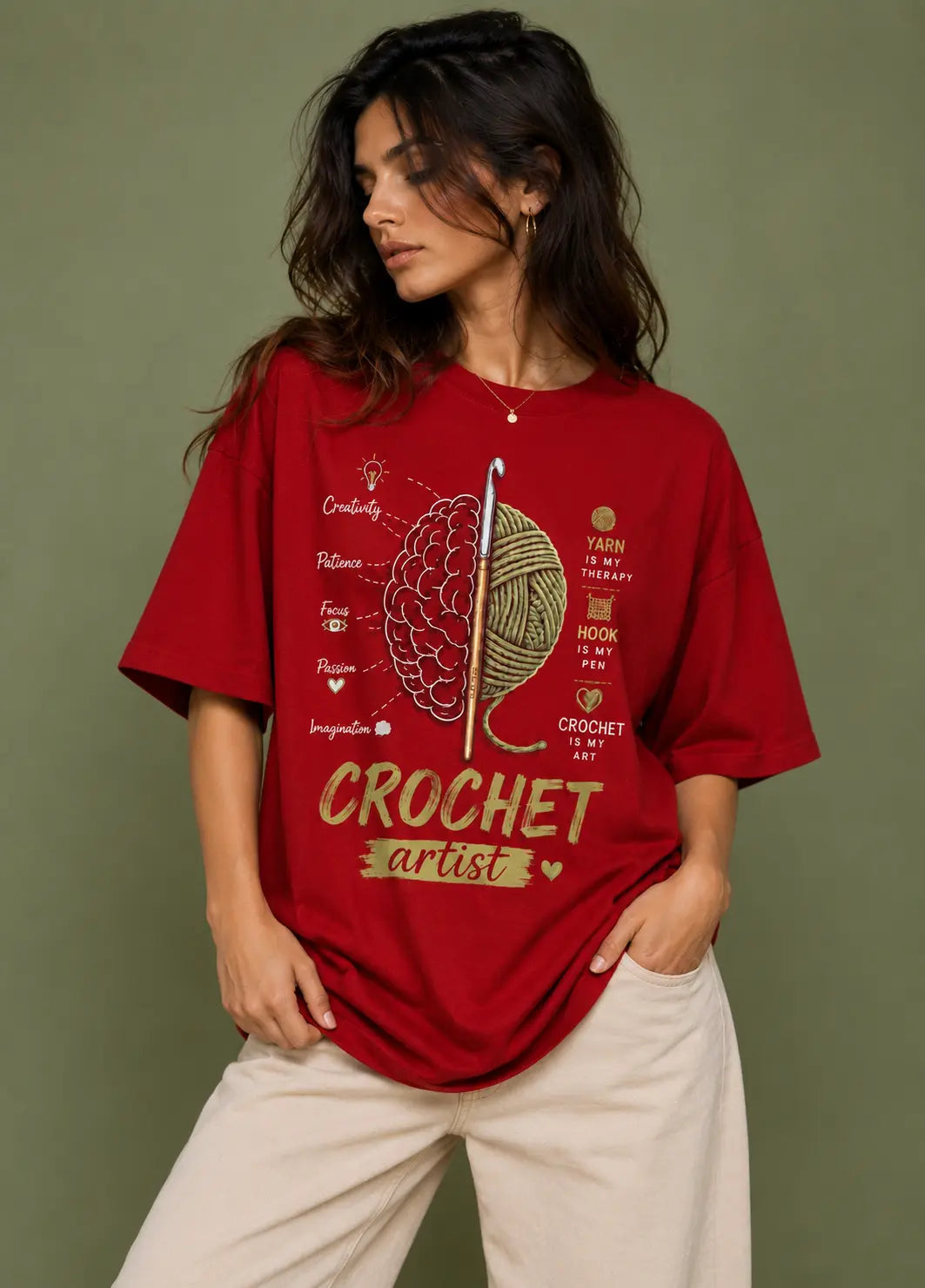 Crochet Brain Oversized T-Shirt