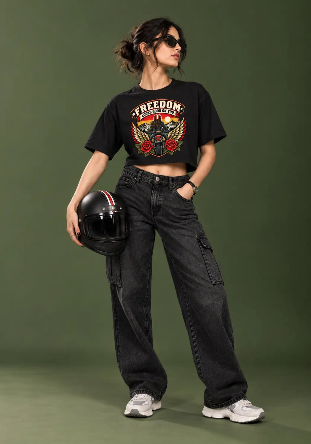 Freedom Girl Biker crop top