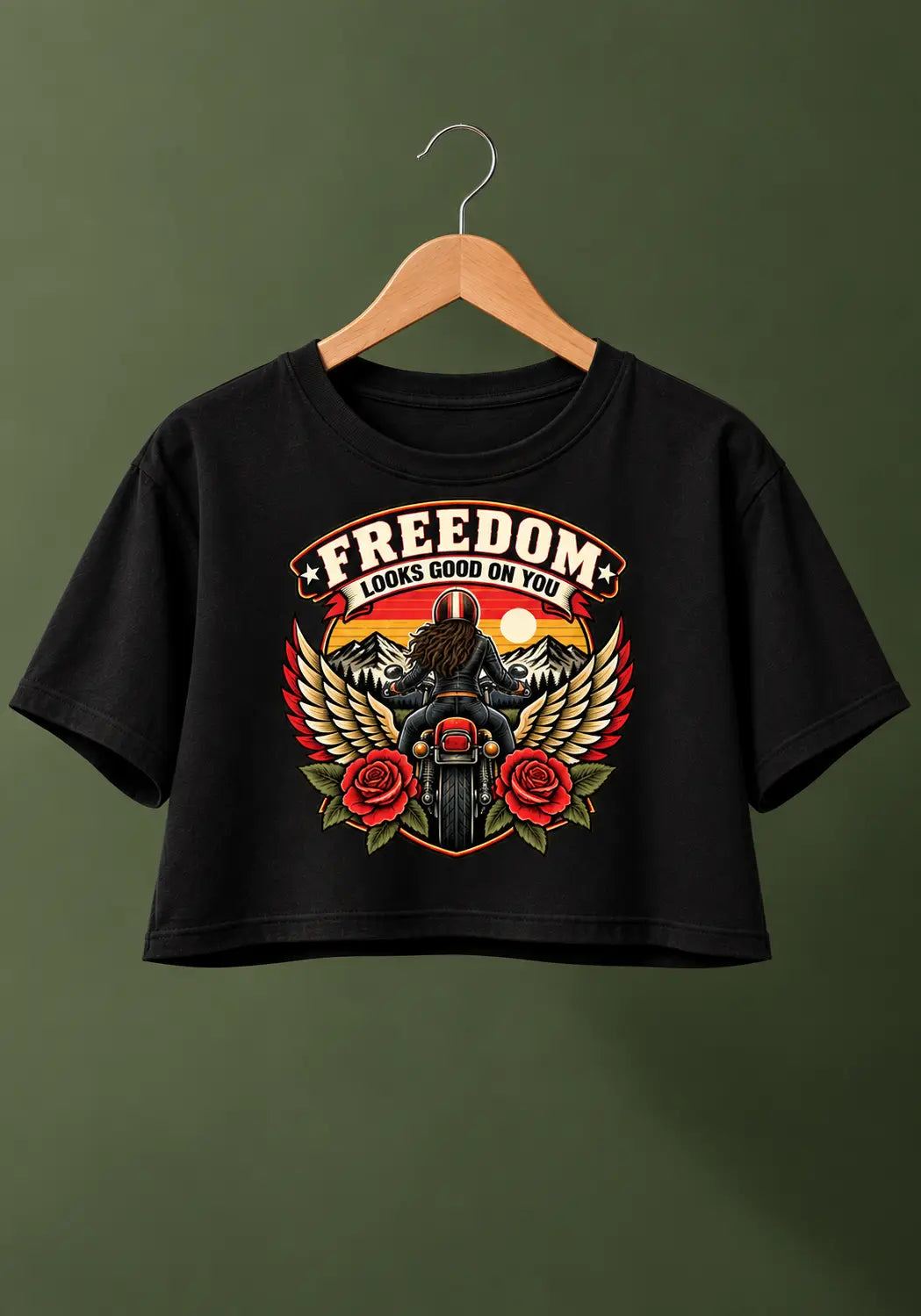 Freedom Girl Biker crop top