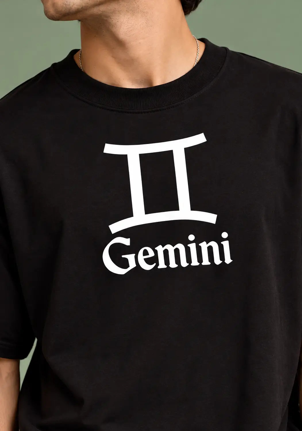 Gemini zodiac black oversized horoscope t-shirt