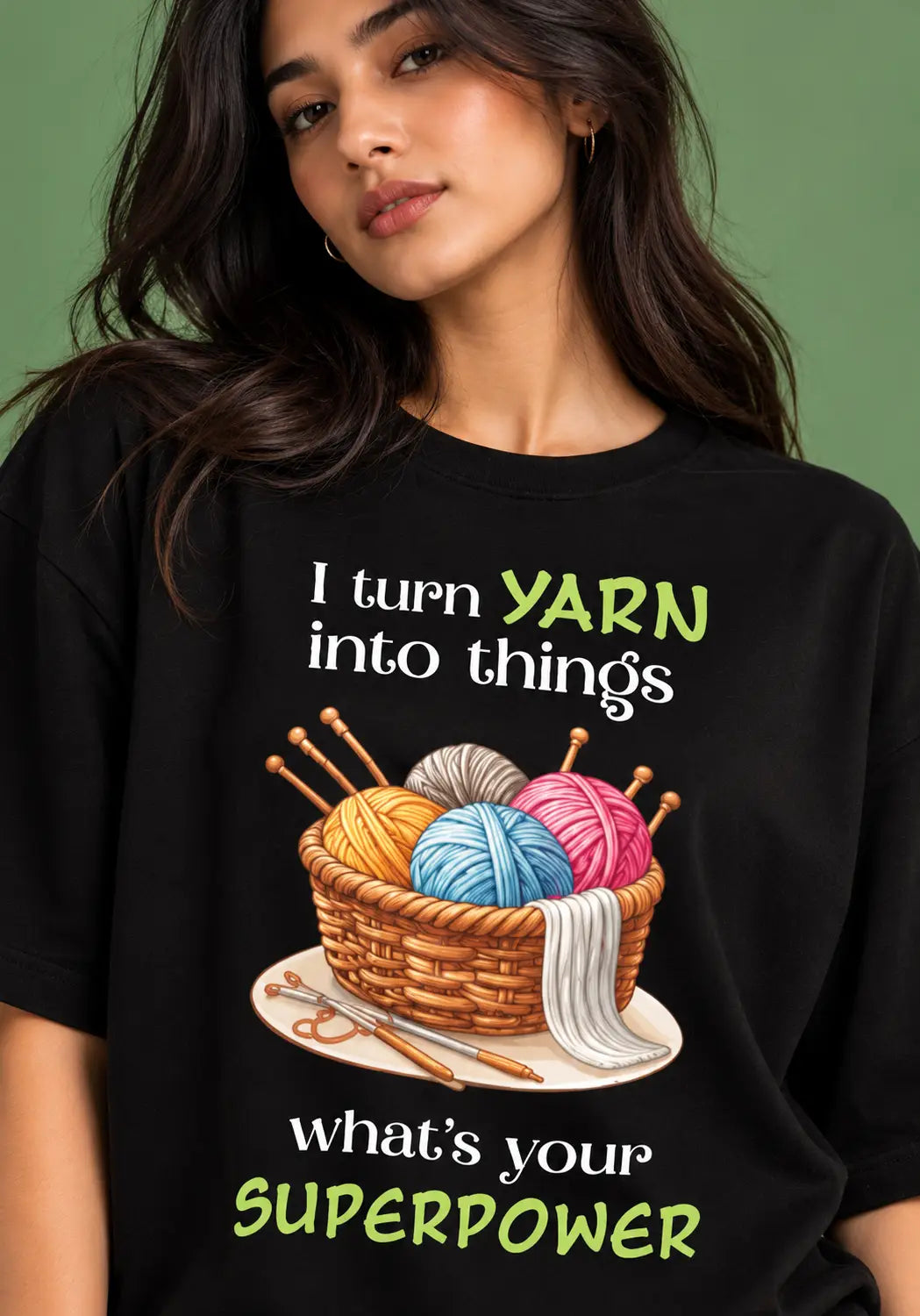 I'm OK Black Oversized T-Shirt for crochet artists