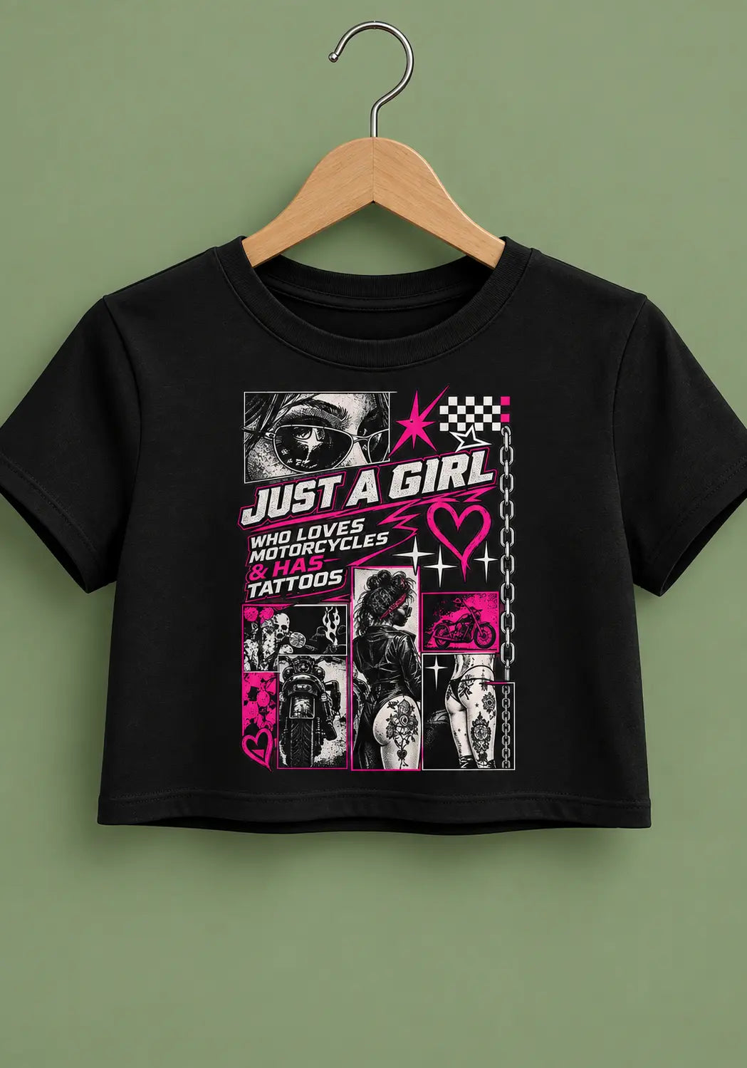 Tattooed Rider Crop Top