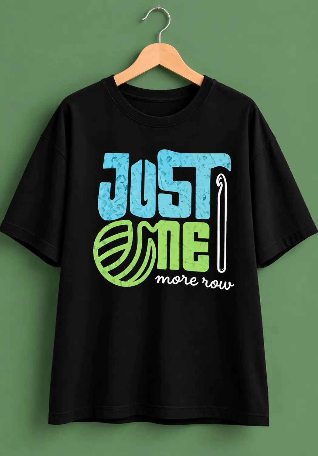 Just one more row Black Oversized T-Shirt for crochet artists hermoza india