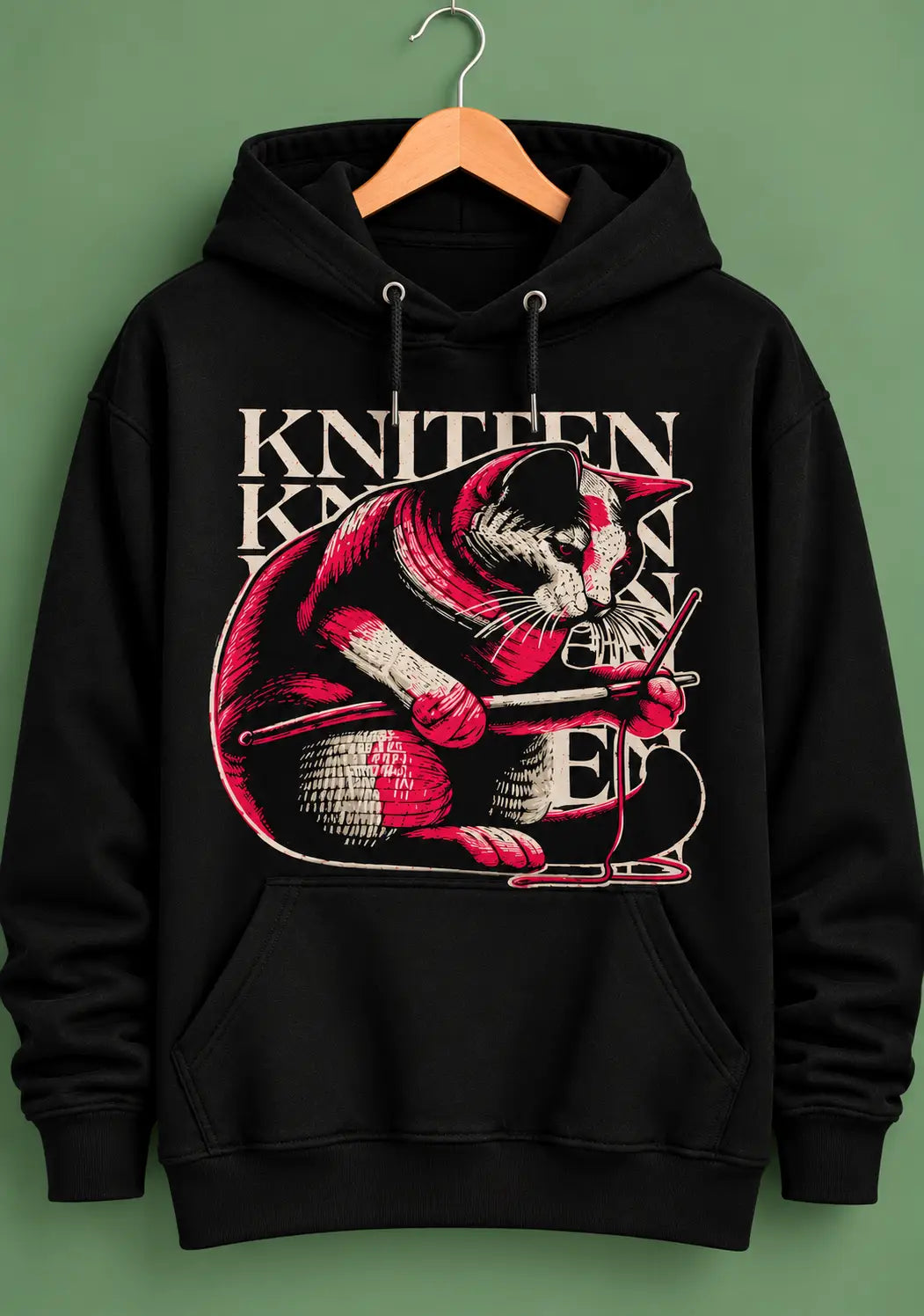 KNITTEN - Crochet Artist Black Oversized Hoodie