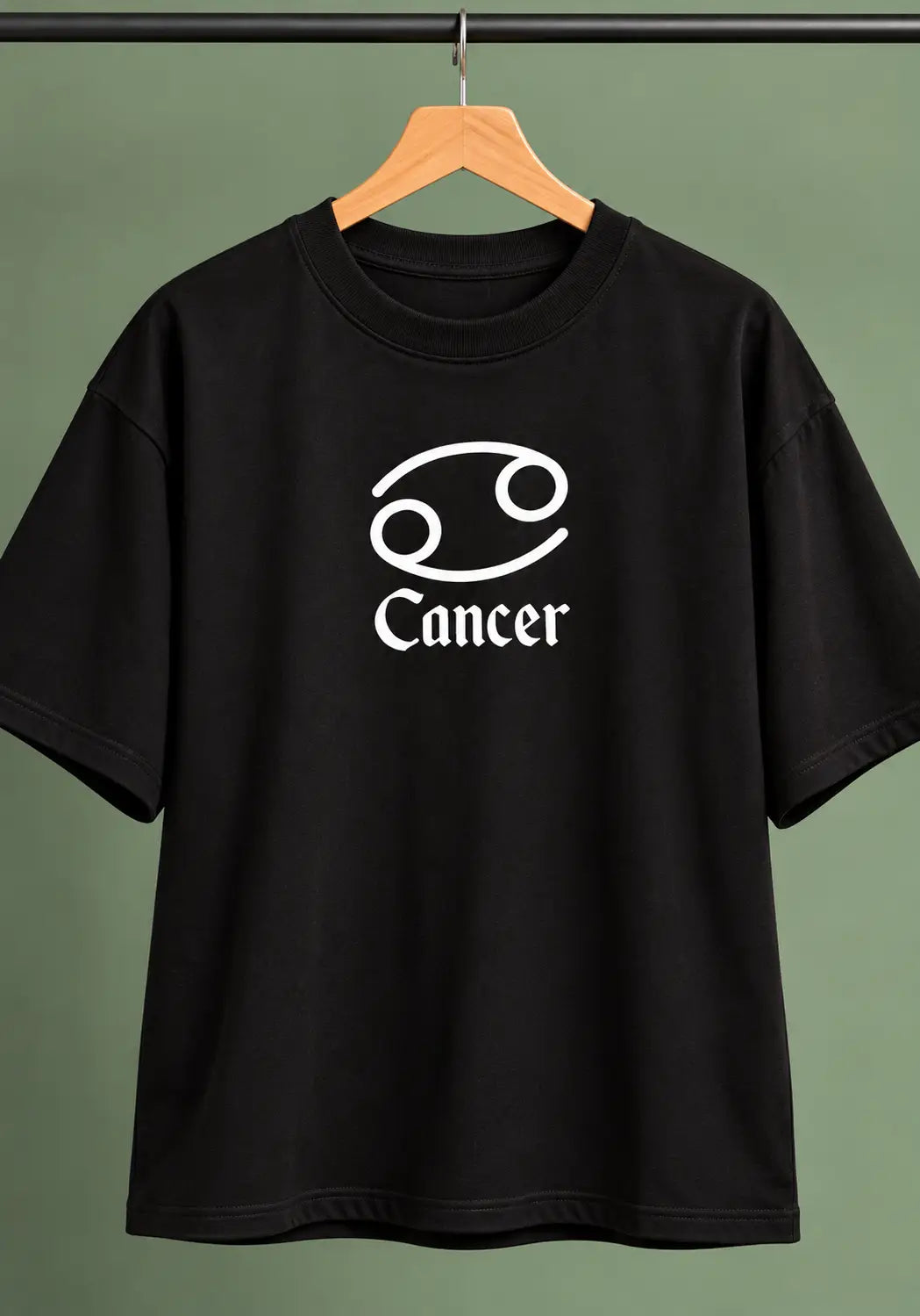 Cancer zodiac black oversized horoscope t-shirt