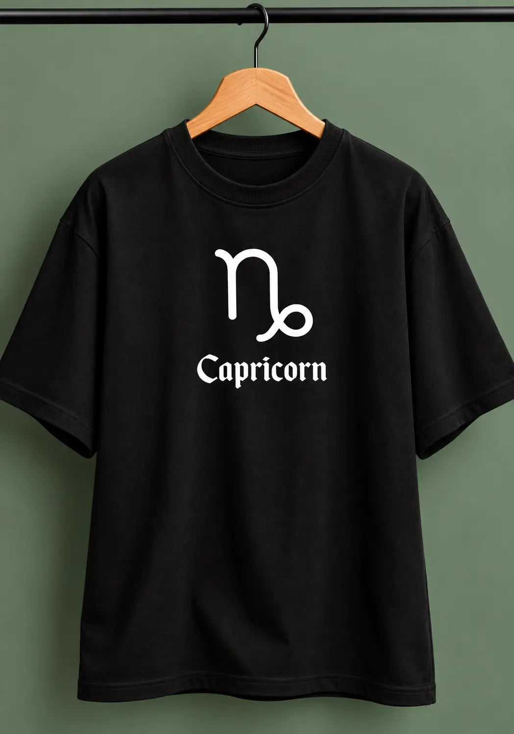Capricorn zodiac black oversized horoscope t-shirt