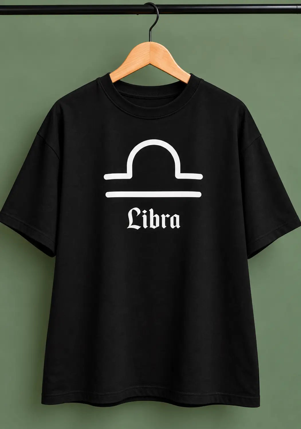 Libra zodiac black oversized horoscope t-shirt