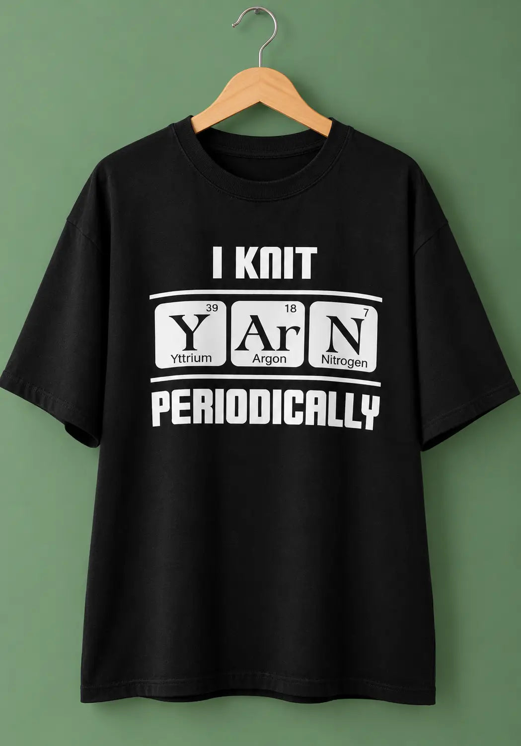 Crochet Artist Yarn periodic table Black Oversized tshirt