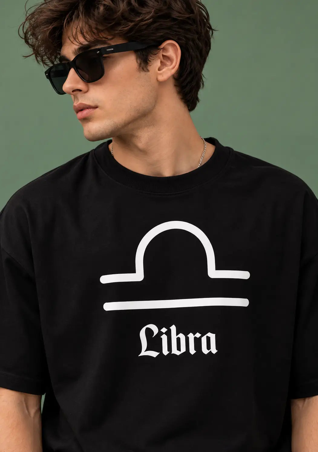 Libra zodiac black oversized horoscope t-shirt