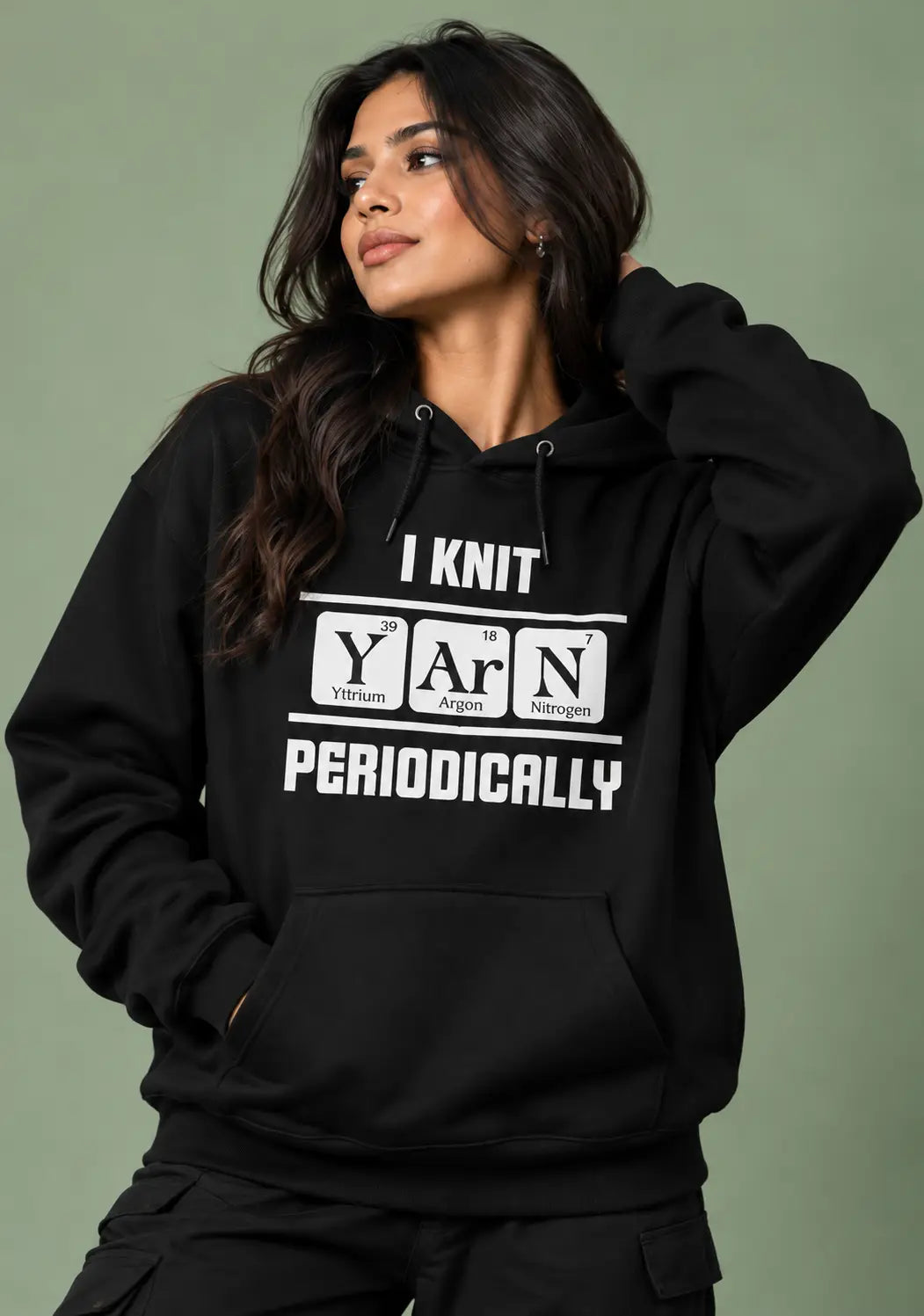 Yarnistry - Crochet Artist Black Oversized Hoodie
