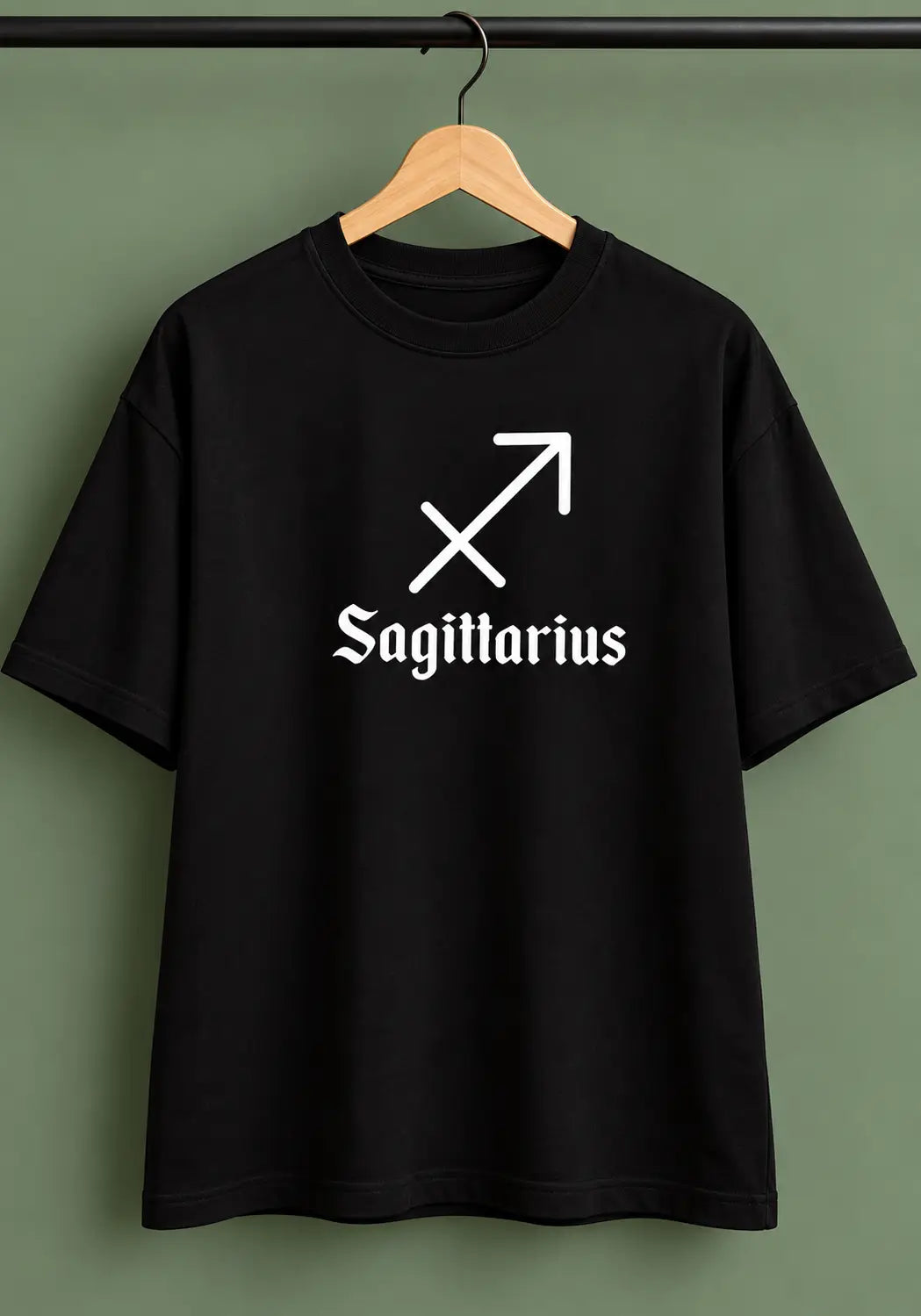 Sagittarius zodiac black oversized horoscope t-shirt