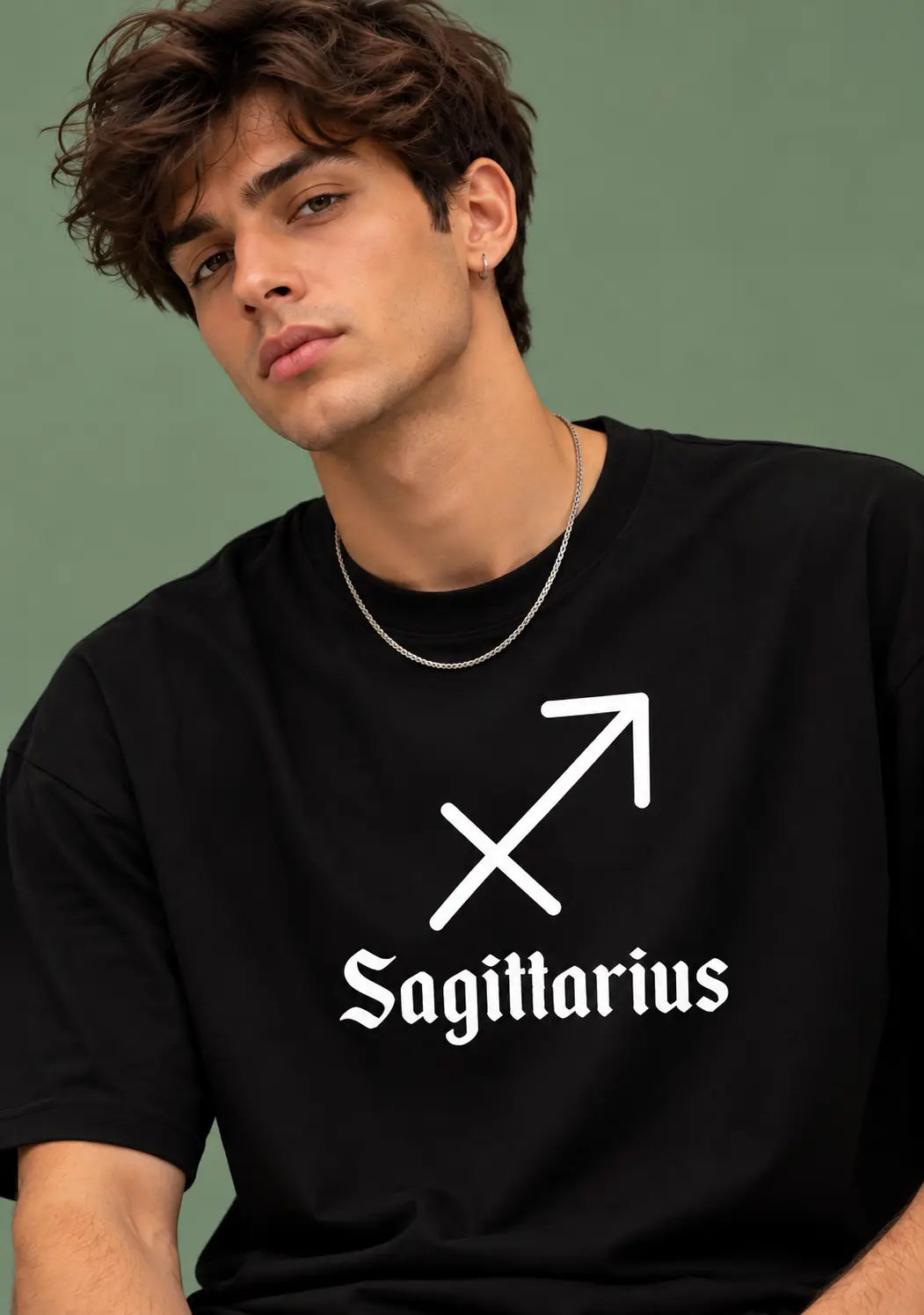 Sagittarius zodiac black oversized horoscope t-shirt