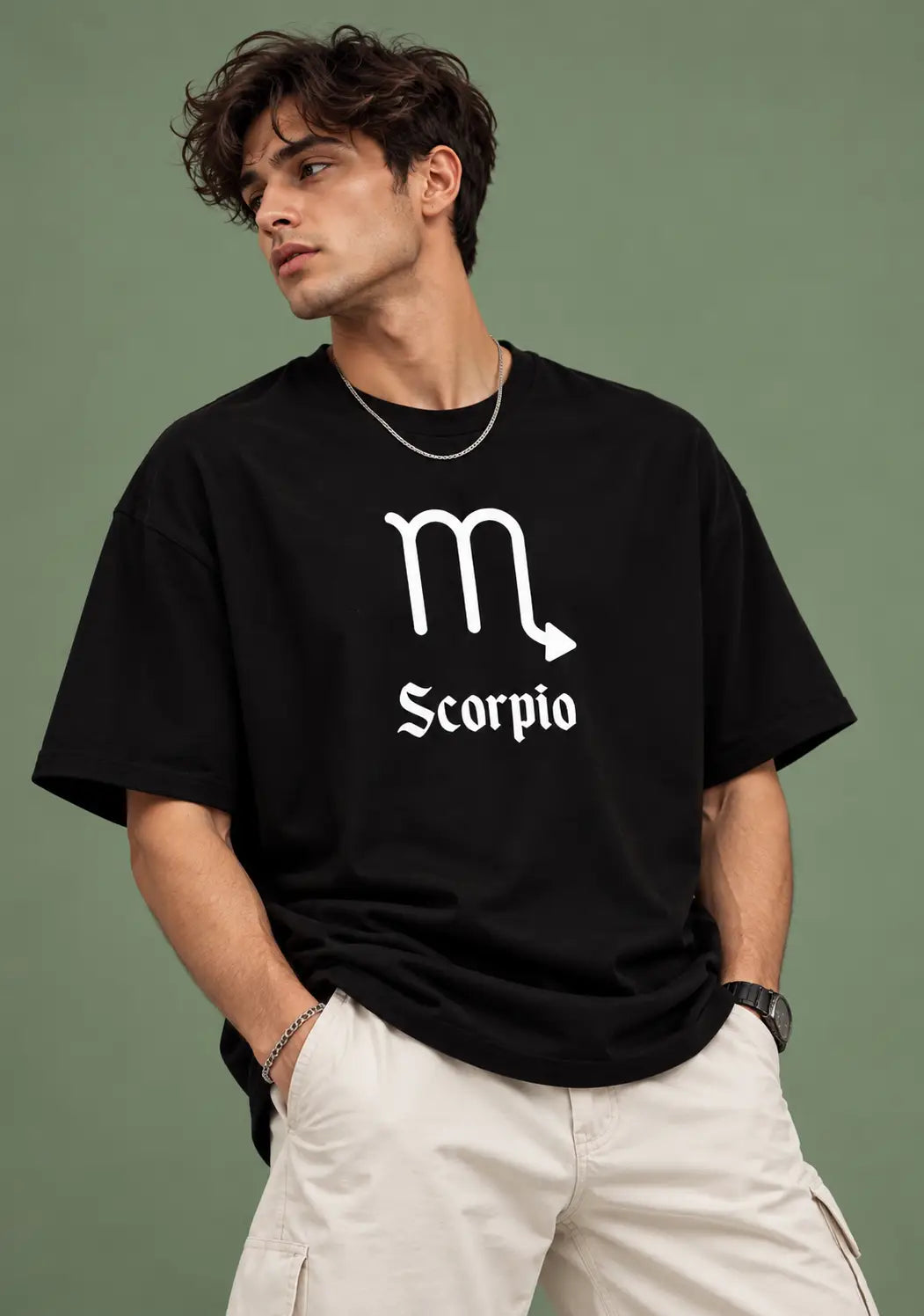Scorpio zodiac black oversized horoscope t-shirt