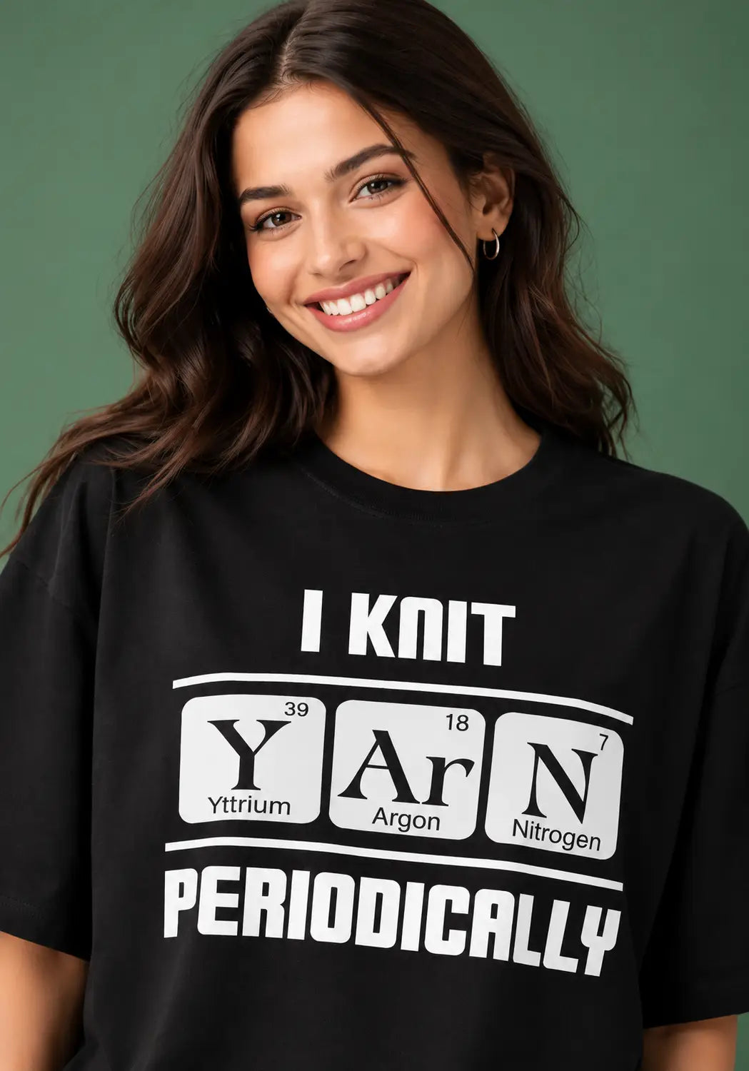 Crochet Artist Yarn periodic table Black Oversized tshirt