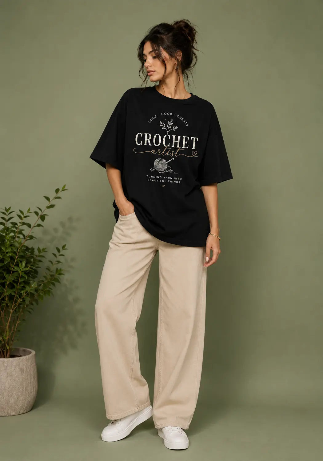 Crochet Artist Oversized T-Shirt