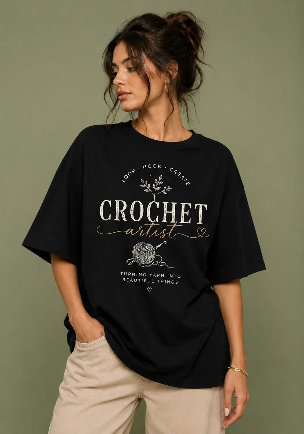 Crochet Artist Oversized T-Shirt