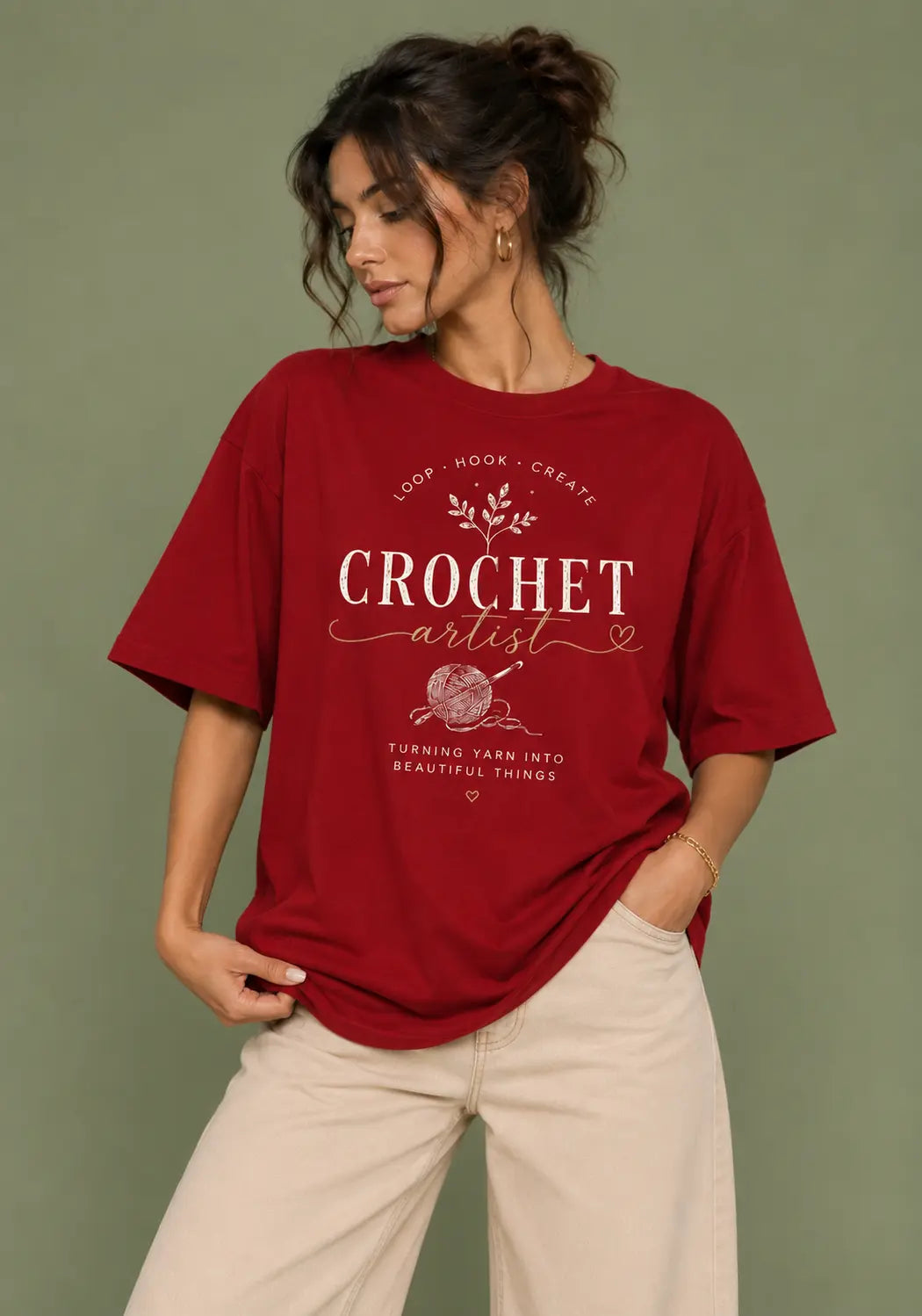 Crochet Artist Oversized T-Shirt