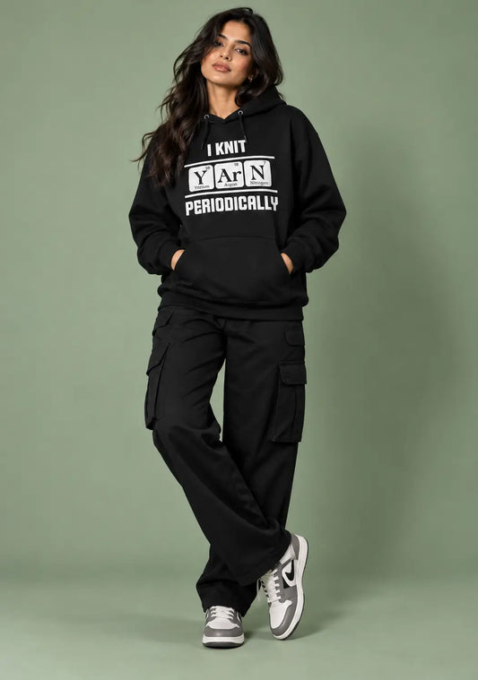 Yarnistry - Crochet Artist Black Oversized Hoodie