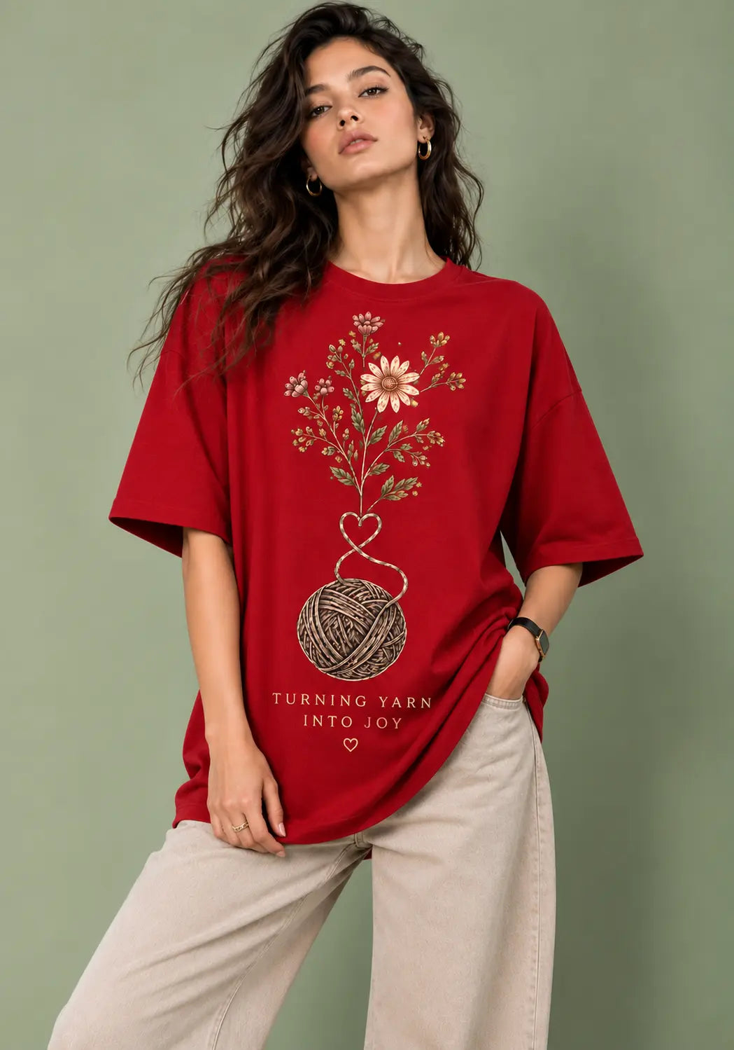 Yarn Vase Oversized T-Shirt