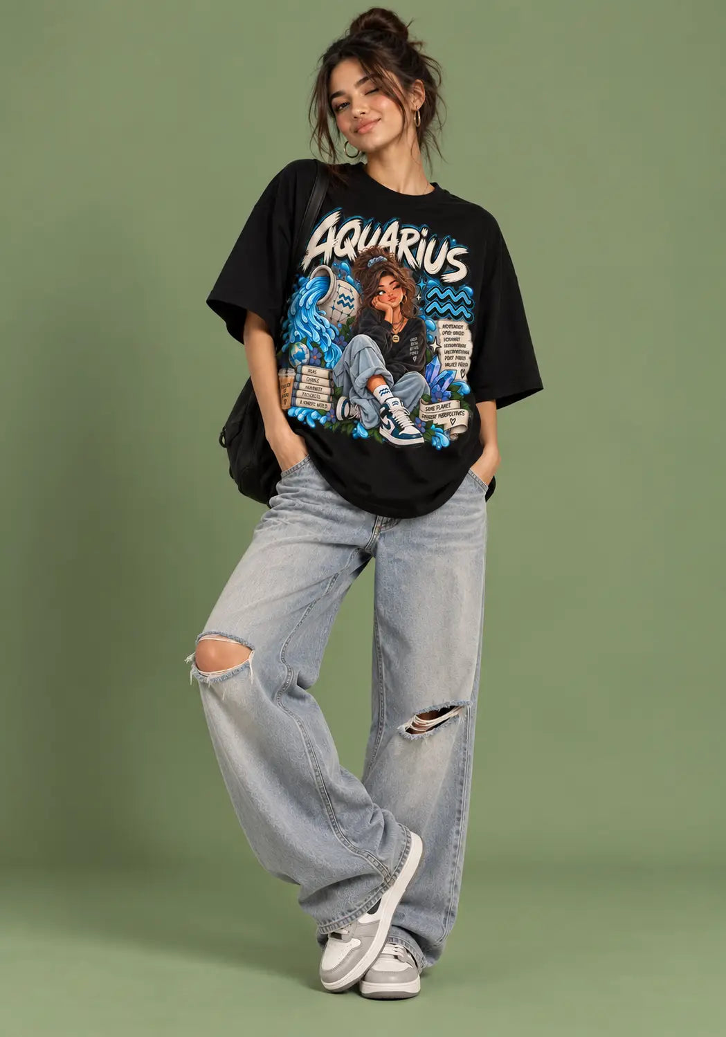 Aquarius Different Same Brighter Tomorrows Oversized T-Shirt