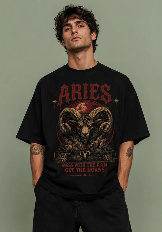 Aries Mess With The Ram Oversized T-Shirt
