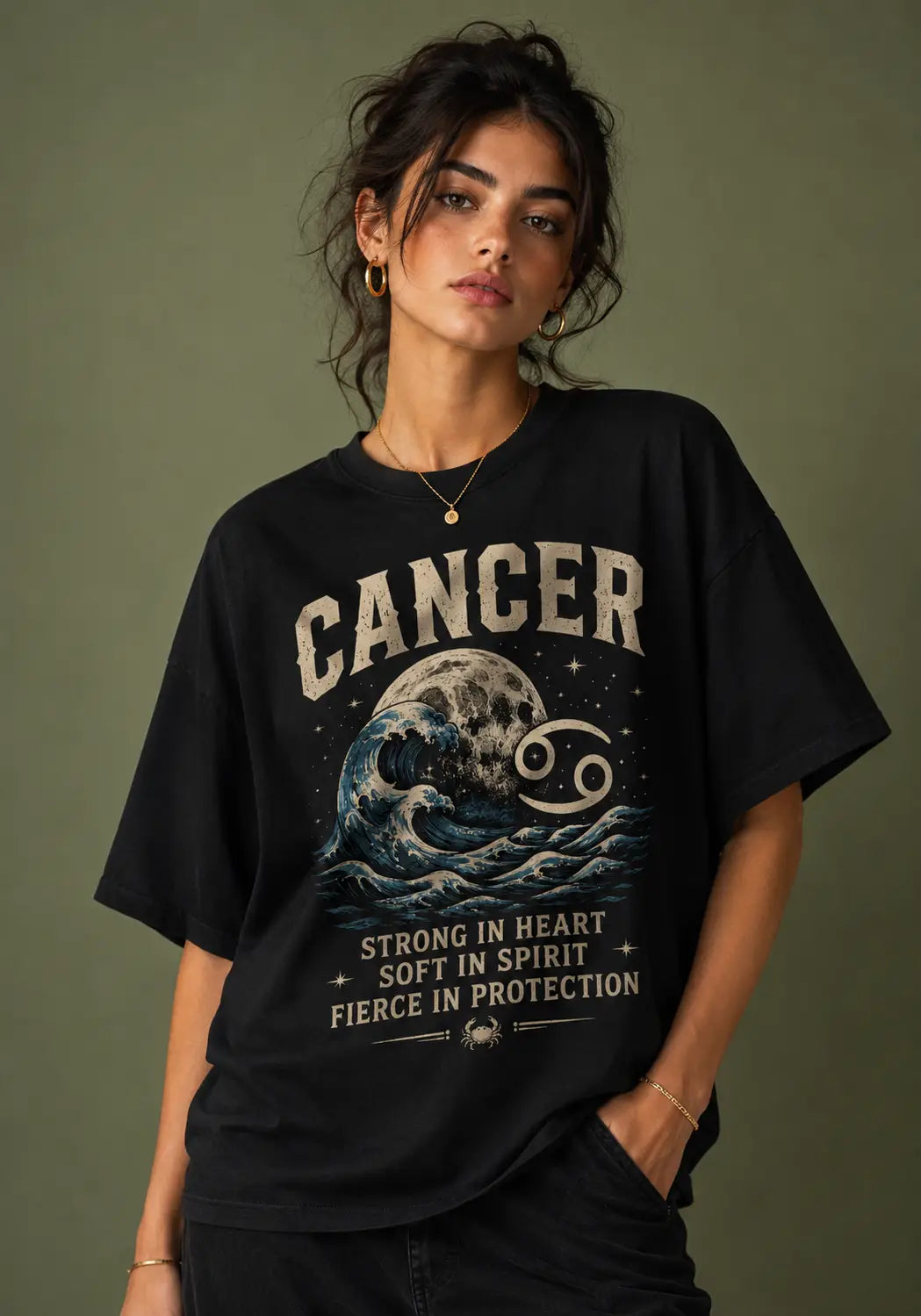 Cancer Strong in Heart Soft in Spirit Oversized T-Shirt