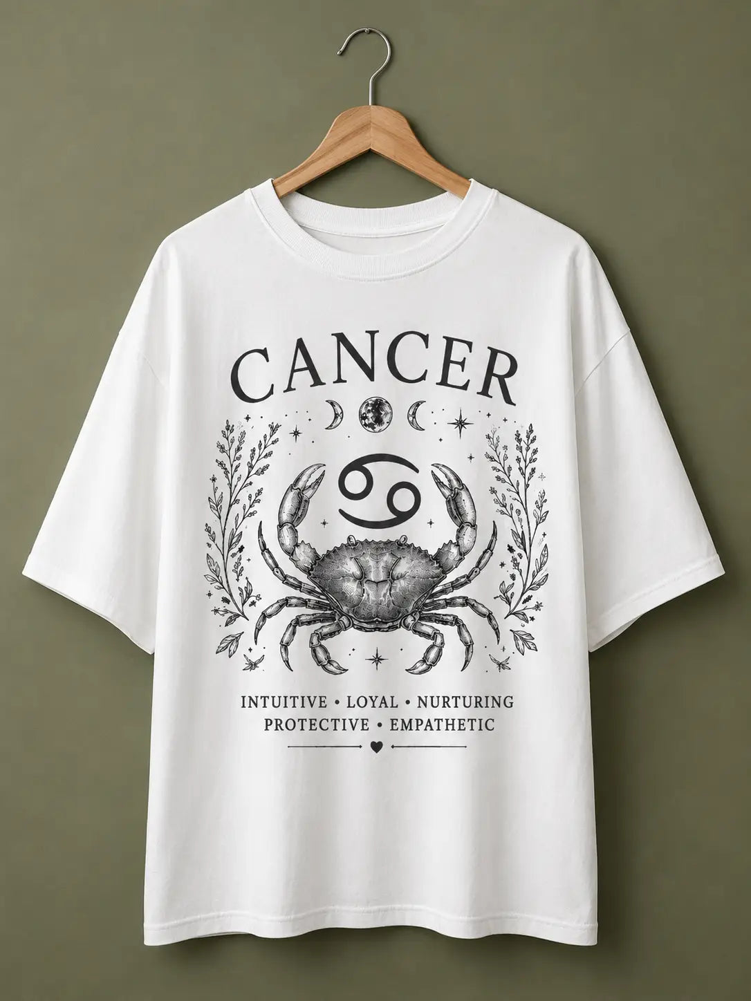 Cancer Intuitive Loyal Nurturing Oversized T-Shirt