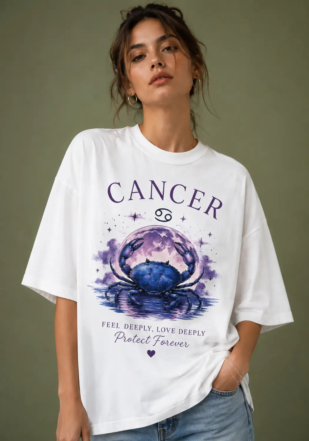 Cancer Feel Deeply Love Deeply Oversized T-Shirt